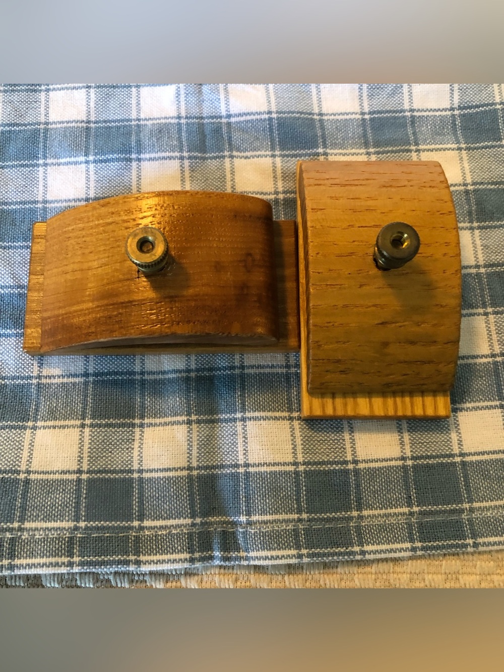 Quilting Hooks Wood - set of 2 Natural Brown & Glass disc weights